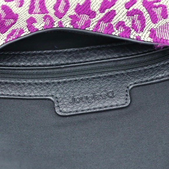 Desigual Large Patchwork Bag Embroidered Textured Fabric Convertible Tote - Picture 11 of 16